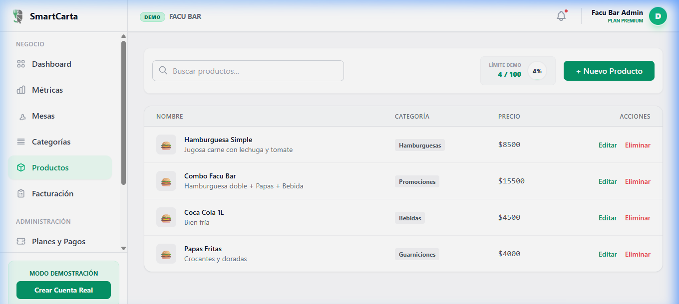 Gestión de productos